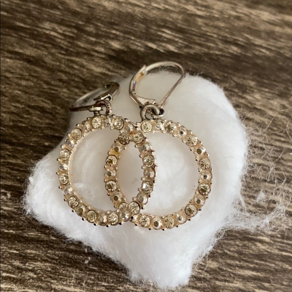 Silver circle earrings